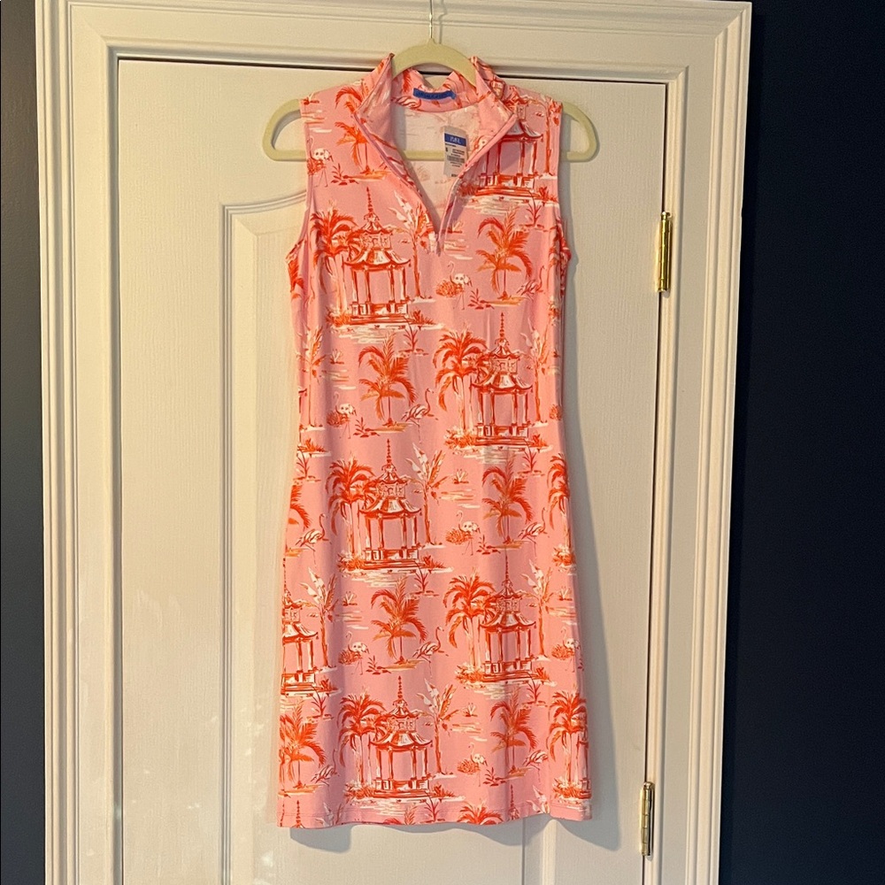 J. McLaughlin Pink and Orange Patterned dress